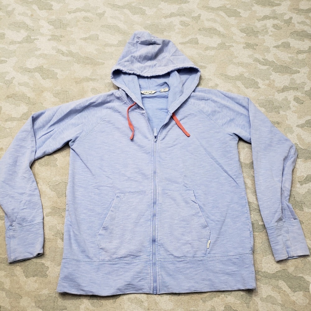Orvis Sweatshirt Womens Medium Purple Full Zip Hooded Pockets Outdoors Workwear